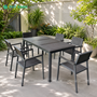 Bộ bàn ghế nan nhựa Composite nhà hàng quán cafe BCP-16090NXKX
