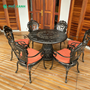 Bộ bàn ghế sân vườn nhập khẩu tròn cho 6-8 người D120 cm