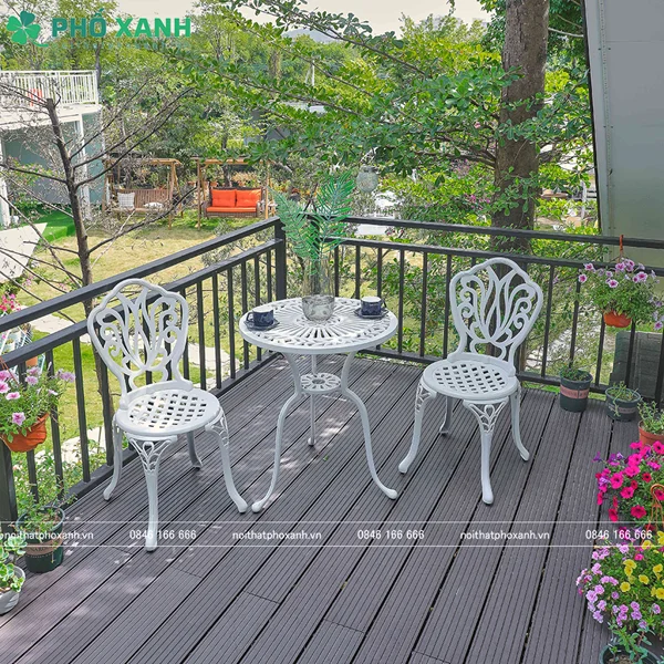 Bộ bàn ghế 2 ghế nhỏ gọn cho ban công chung cư