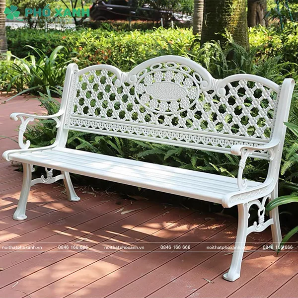 Ghế băng dài công viên bằng nhôm đúc nghệ thuật Phố Xanh
