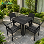 Bộ bàn ghế nan nhựa Composite nhà hàng quán cafe BCP-8080CRNDKD