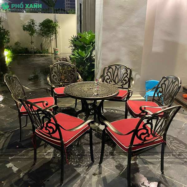 Bộ bàn ghế nhôm đúc ngoài trời 4 chỗ BND-80D