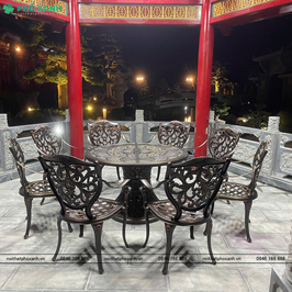 Bộ bàn ghế nhôm đúc ngoài trời dành cho nhà choi,sân vườn biệt thự BND-D123CCD
