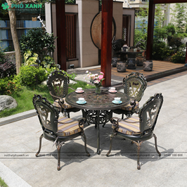 Bộ bàn ghế tròn hợp kim nhôm đúc sơn tĩnh điện BND-HV100TTD