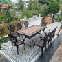 Bộ bàn ghế nhôm đúc mặt đá 1 bàn 8 ghế dành cho sân vườn,khu nghỉ dưỡng, biệt thự BND-MD18998D01