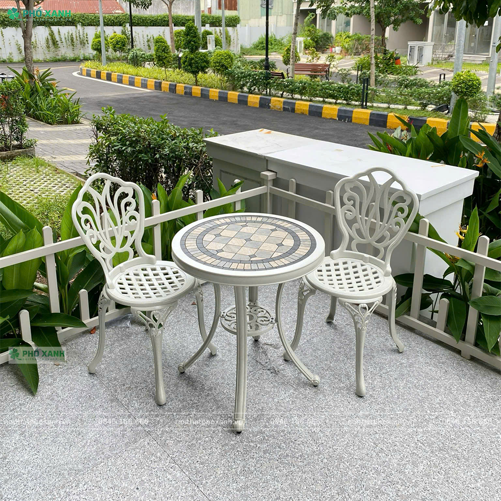 Bộ bàn hợp kim nhôm đúc mặt đá BND-MD70NNTK lựa chọn cho không gian nhỏ