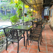 Bộ bàn ghế hình vuông nan nhôm đúc ngoài trời BND-NN9090VD