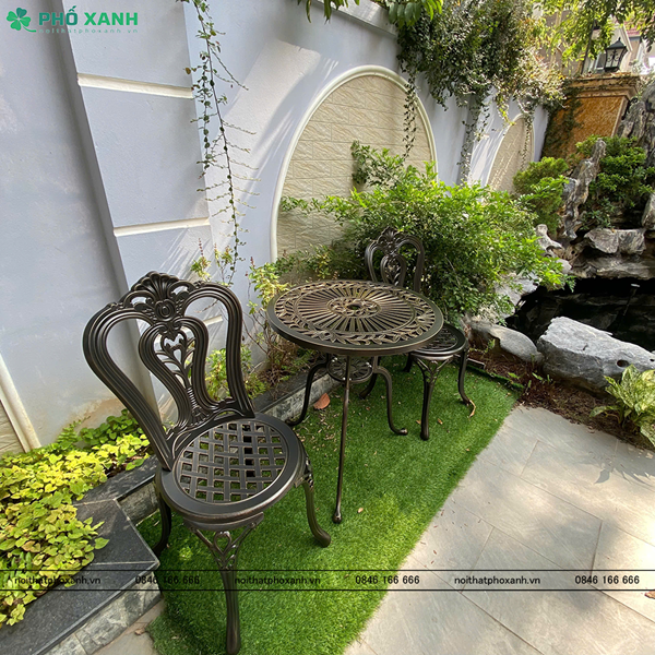 Bộ bàn ghế nhôm đúc nhỏ ngoài trời sân vườn,ban công BND-60CCD