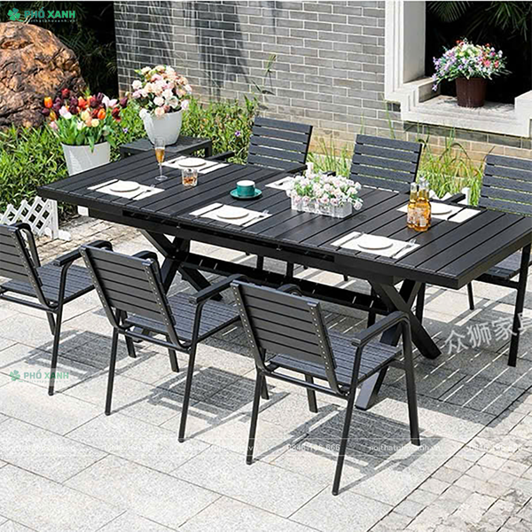 Bộ bàn ghế sân vườn thu gọn thông minh chất liệu Composite BTG-CPS18090D