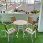 Bộ bàn ghế nhà hàng, cafe sân vườn chất liệu Composite nan màu vàng BCP-80NGKT
