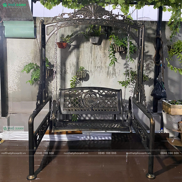 Xích đu full hợp kim nhôm đúc ngoài trời sân vườn, biệt thự XD-FN