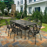 Bộ bàn ghế sân vườn nhôm đúc hình chữ nhật BND-17090HDD