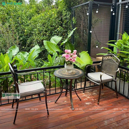 Bộ bàn ghế nhôm đúc mặt đá nhỏ BND-MD60D