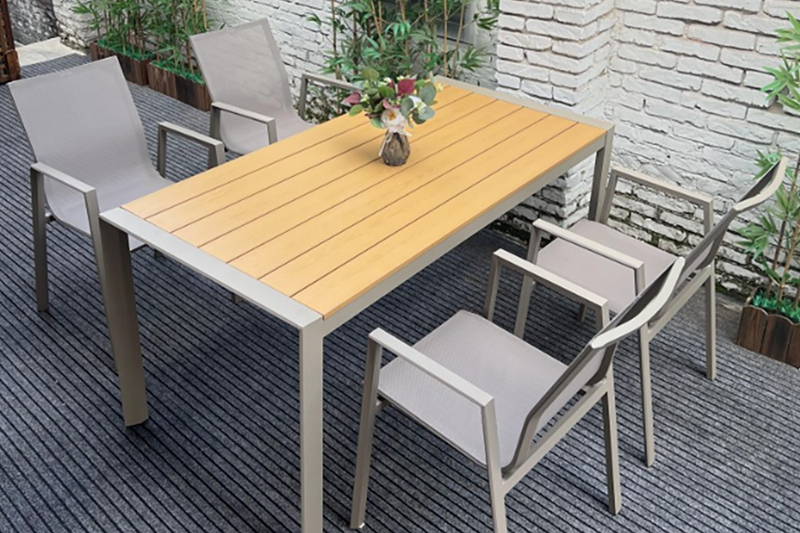 Bộ bàn ghế Polywood nhà hàng, quán cafe, sân vườn BPLW-15090N