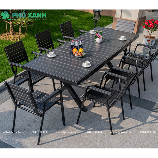Bộ bàn ghế sân vườn thu gọn thông minh chất liệu Composite BTG-CPS18090D