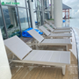 Ghế hồ bơi không tay vịn Khung hợp kim nhôm màu trắng, sơn tĩnh điên mặt lưới Textilen GL-2V