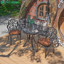 Bộ bàn ghế nhôm nhỏ sân vườn cafe mặt đá BND-MD70HDD
