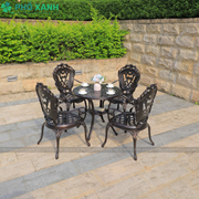 Bộ bàn ghế nhôm đúc sân vườn 4 chỗ BND-80CRD - Sự lựa chọn hoàn hảo cho không gian ngoại thất