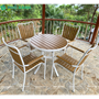 Bộ bàn ghế nhà hàng, cafe sân vườn chất liệu Composite nan màu vàng BCP-80NGKT