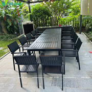 Bộ bàn ghế nan nhựa Composite nhà hàng quán cafe BCP-16090NDKD