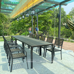 Bộ bàn ghế nhựa Composite nhà hàng, sân vườn BCP-15080NXKD