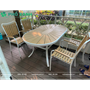 Bộ bàn ghế nhà hàng, cafe sân vườn chất liệu Composite nan màu vàng BCP-15090NGKD
