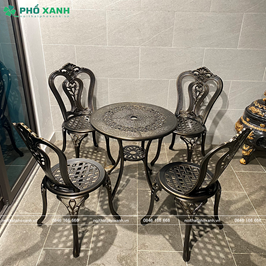 Bộ bàn ghế nhôm đúc nhỏ ngoài trời,sân vườn,ban công BND-6070D