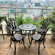 Bộ bàn ghế nhôm đúc nhỏ ngoài trời,sân vườn,ban công BND-6070D