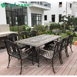 Bộ bàn ghế nhôm đúc biệt thự sân vườn cao cấp BND-CC21001100D