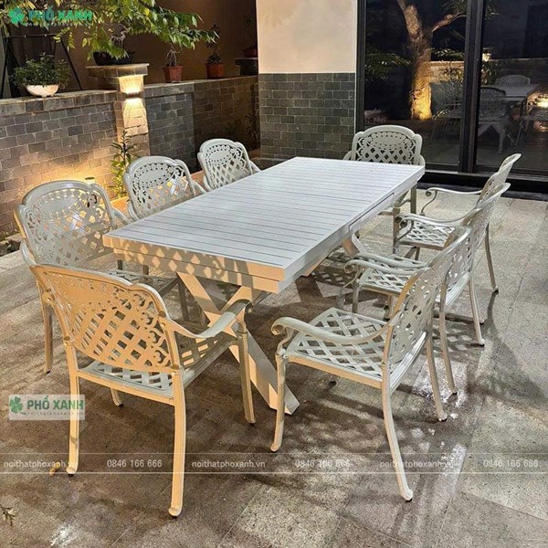 Bộ bàn ghế thu gọn thông minh nhôm đúc BND-TG18090TK