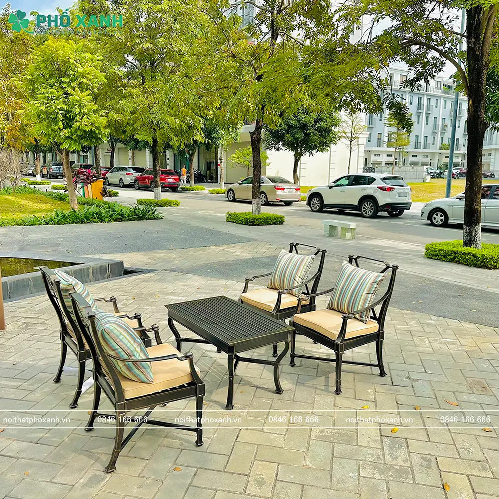 Bộ sofa hợp kim nhôm đúc ngoài trời,sân vườn SF-DND